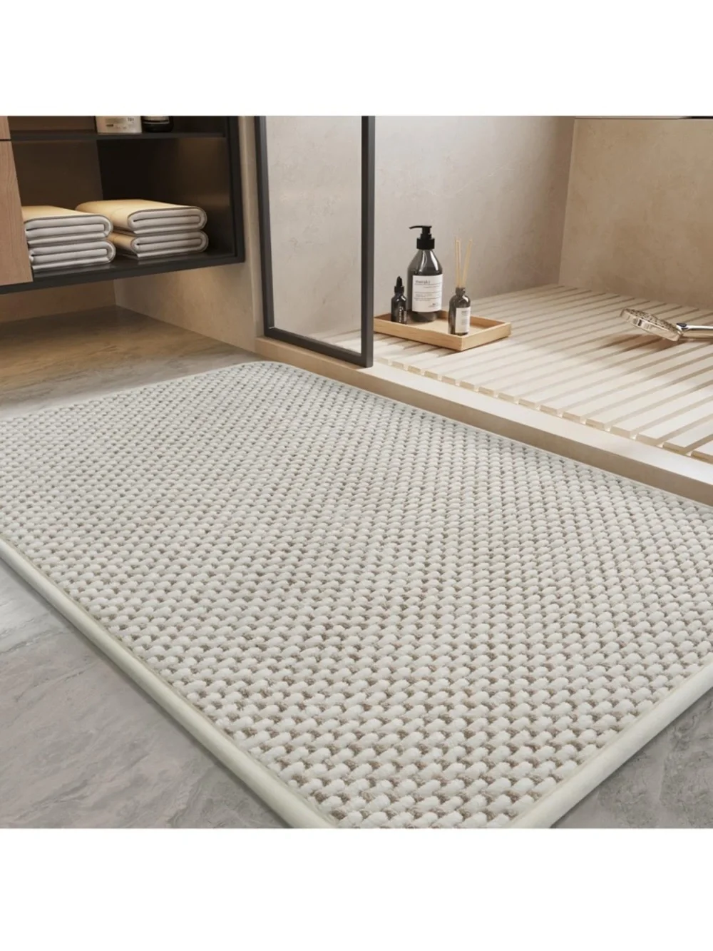 Plush Bath Mat-Super Absorbent Chenille Bathroom-Rubber back Bath Mat 17x35